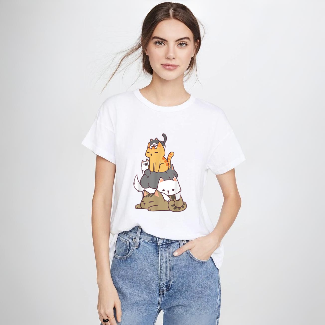 Pile Of Kitty Cats Funny Cute Cat Lover Gift T-Shirt