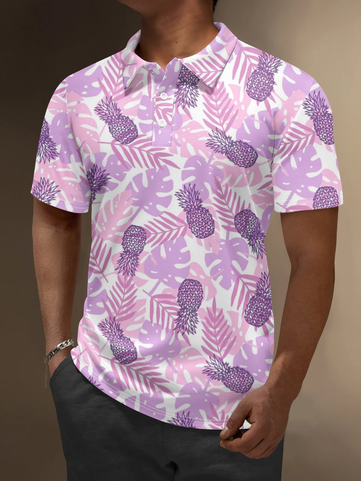 Pineapple Leaves Golf Polo