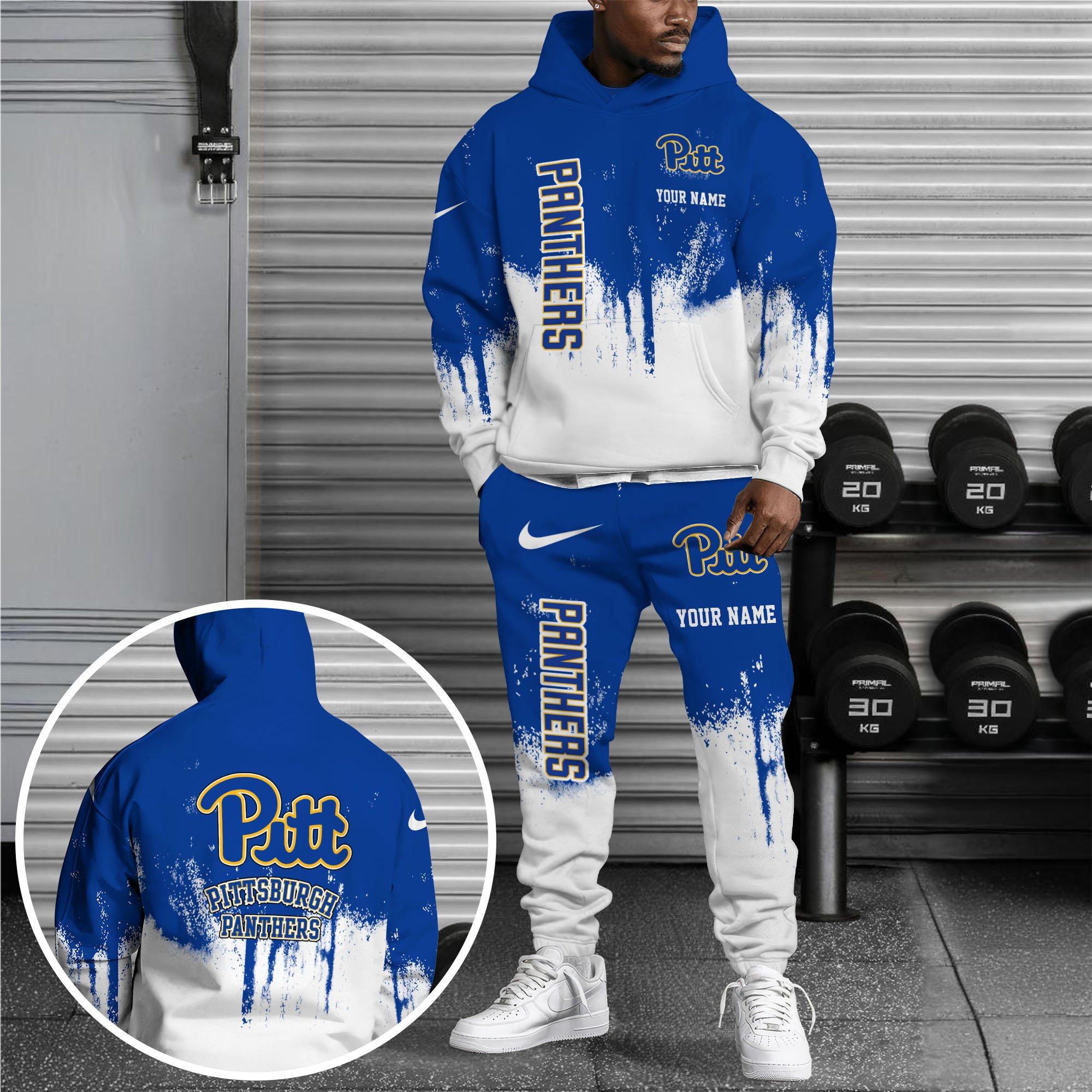 Pittsburgh Panthers Hoodie Sweatpants Set, Custom Hoodie, Sport Hoodie Sweatpants Set, Sport Gifts For Fan EZ27 Gift For Sport Music Fans