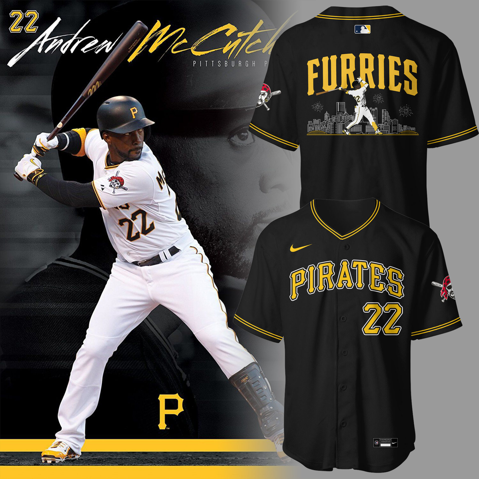 Pittsburgh Pirates MLB 2025 Andrew McCutchen Jersey Gifts For Baseball Players
