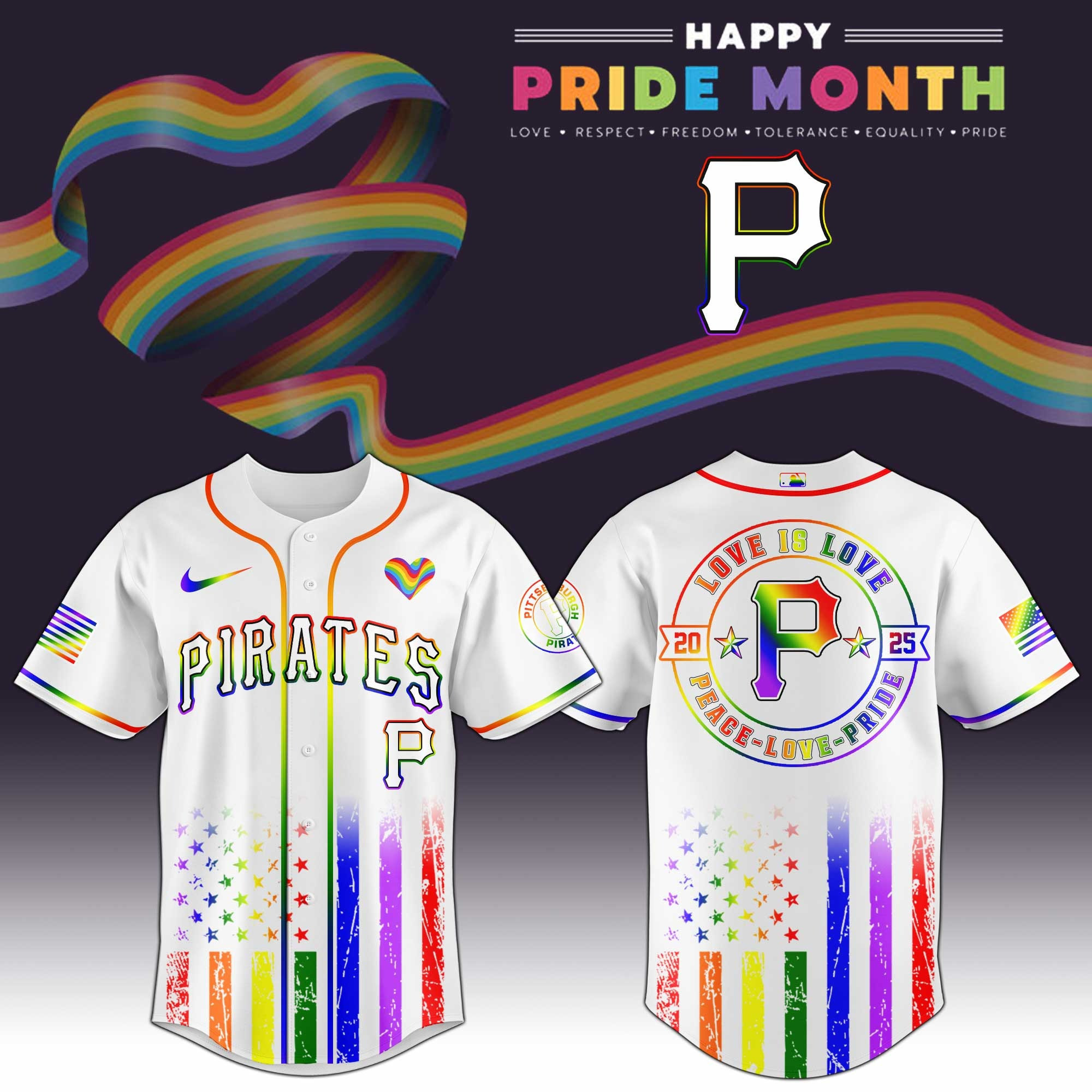 Pittsburgh Pirates MLB x Happy Pride Month  Edition Jersey 2025 Unique Gift For Sport Friend