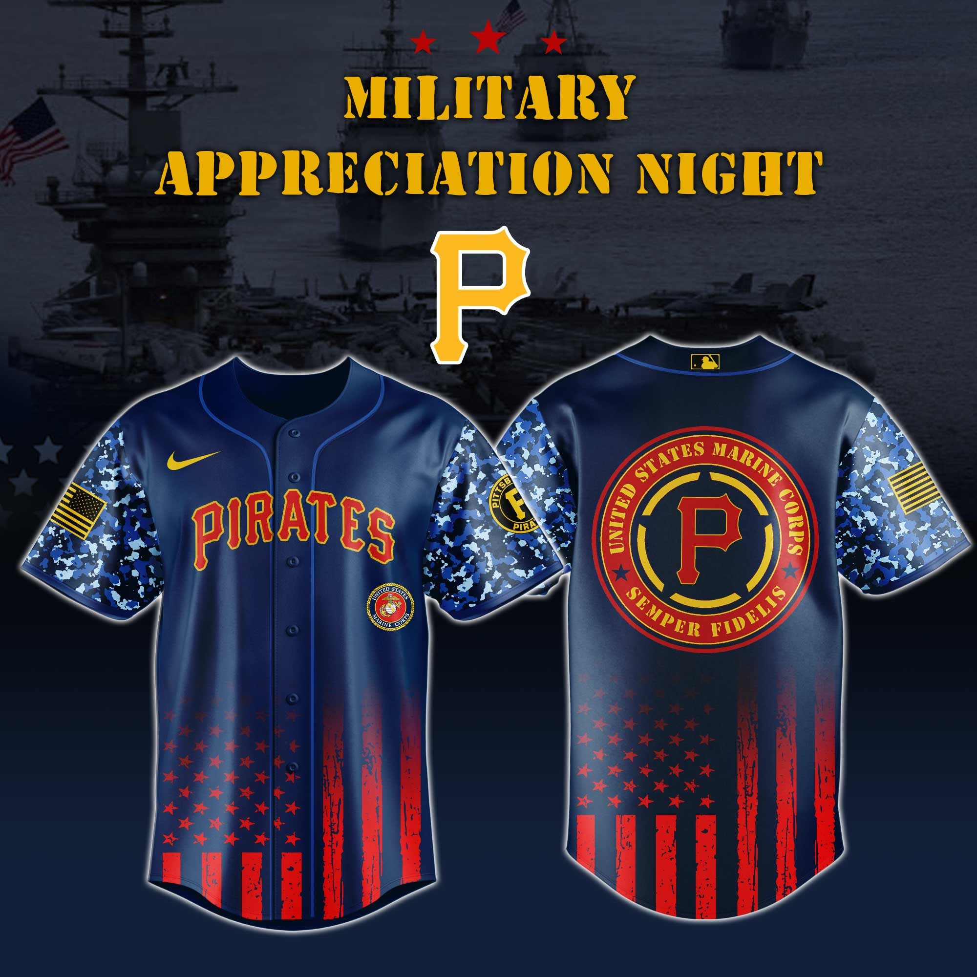 Pittsburgh Pirates MLB x Marine Corps Military Appreciation Night Jersey s 2025 Pittsburgh Pirates Merch