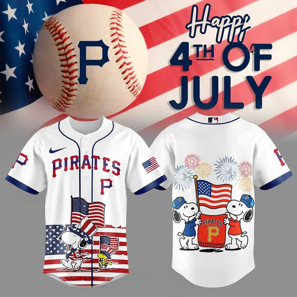 Pittsburgh Pirates x Snoopy 4th Of July  Edition Baseball Jersey Trending Shirt For Sport Fans