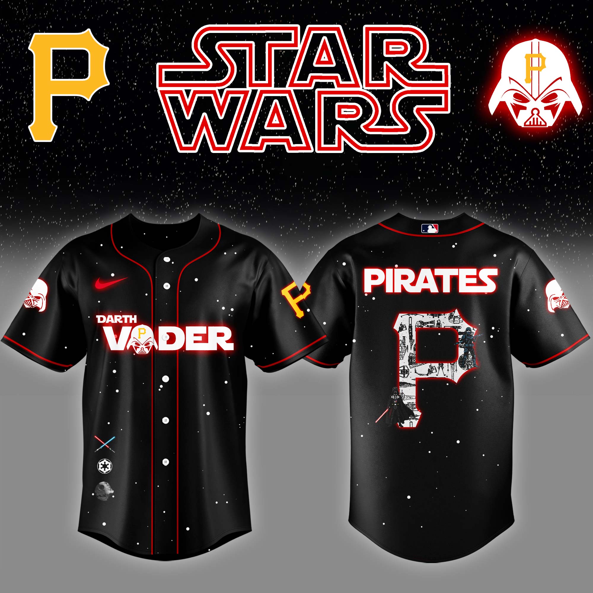 Pittsburgh Pirates x Stars Wars Darth Vader Night Baseball Jersey Baseball Coach Gift Ideas