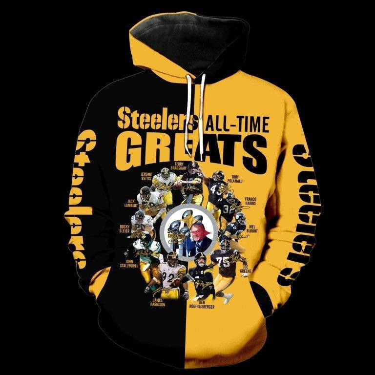 Pittsburgh Steelers All Time Greats NFL Football Team Hoodie Gift For Sport Music Fans