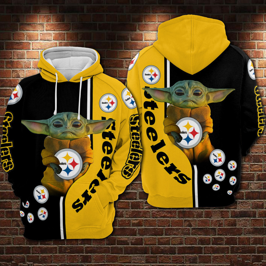 Pittsburgh Steelers Baby Yoda Hoodie  Zip Hoodie Version 9