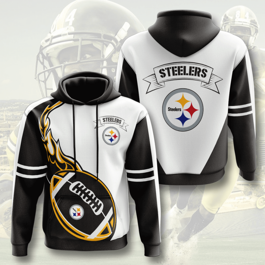 Pittsburgh Steelers Ball Fire V2 NFL Football Team Hoodie