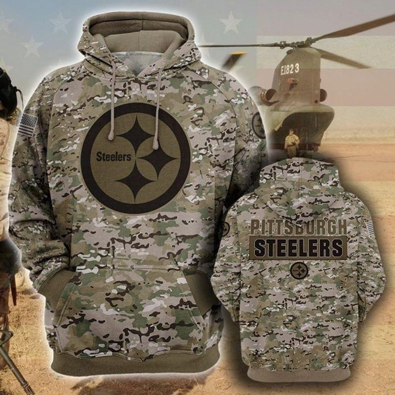 Pittsburgh Steelers Camo Hoodie Zip Hoodie
