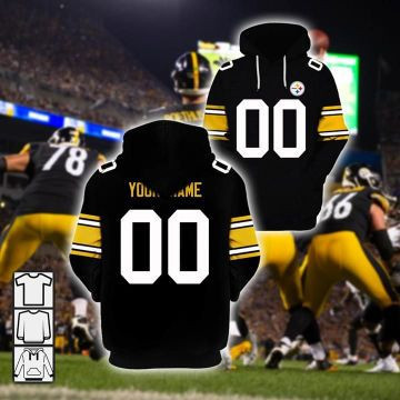 Pittsburgh Steelers Custom Name and Number Hoodie  Zip Hoodie Version 2408