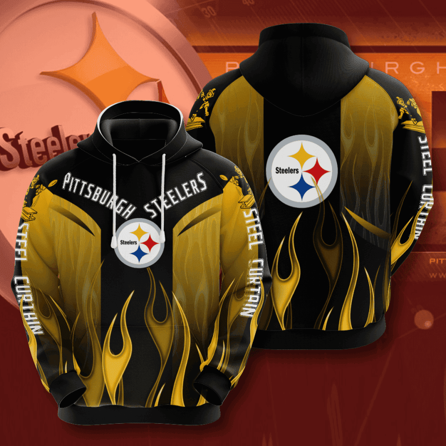 Pittsburgh Steelers Fire Hoodie  Zip Hoodie Version 774