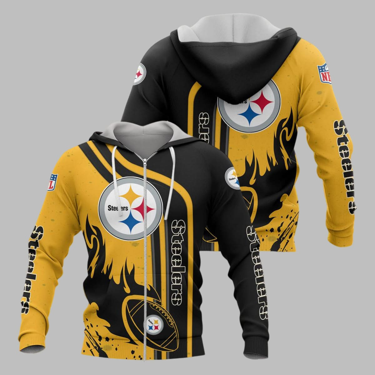 Pittsburgh Steelers Football Personalized 3D printed Sweatshirt Hoodie Zipped Hoodie