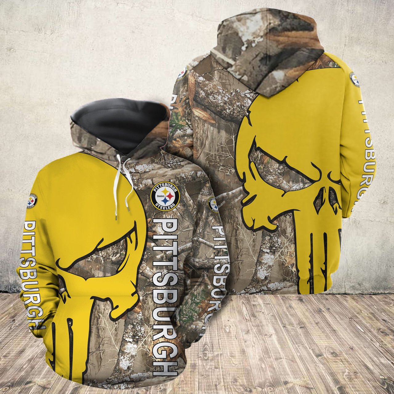Pittsburgh Steelers Punisher Hunting NFL Football Team Hoodie