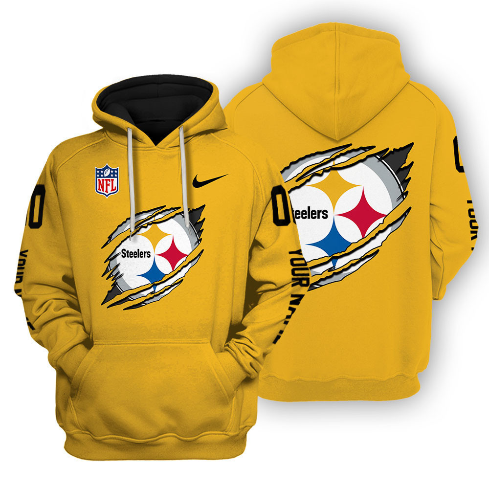 Pittsburgh Steelers Scratch Logo NFL 3D Hoodie Version 103