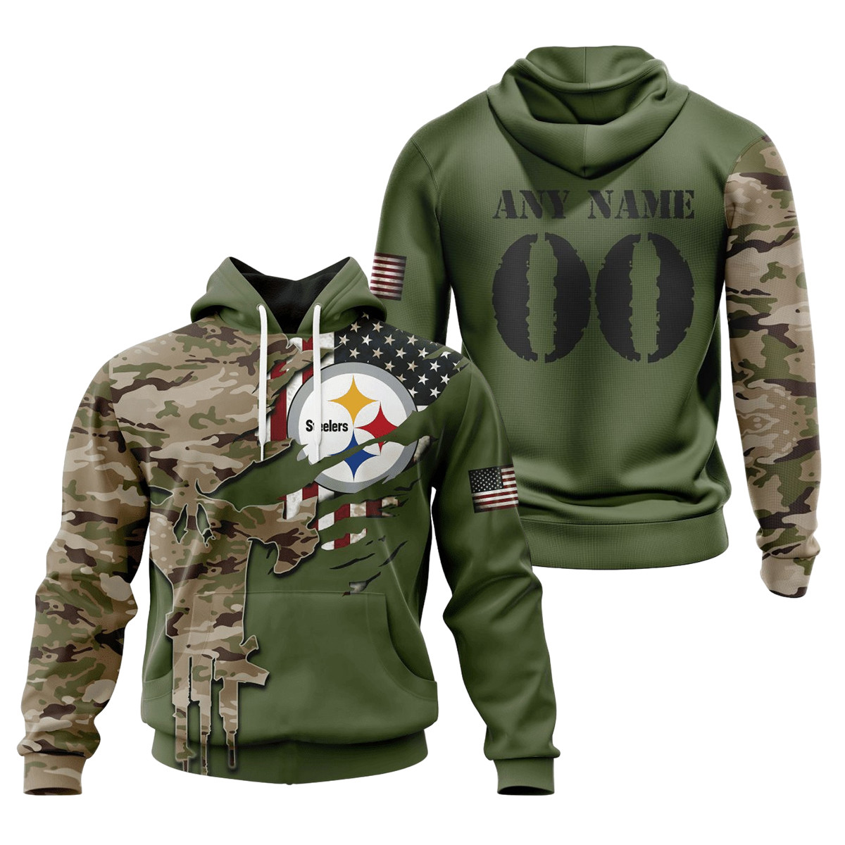 Pittsburgh Steelers Special Camo Design 3D printed Sweatshirt Hoodie Zipped Hoodie