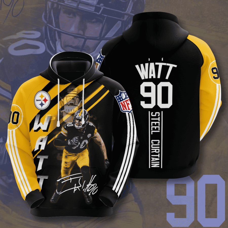 Pittsburgh Steelers T.J Watt Hoodie Zip Hoodie