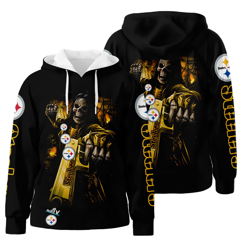Pittsburgh Steelers Undead With Guns Limited Edition 3D All Over Print Hoodie Zip-Up Hoodie