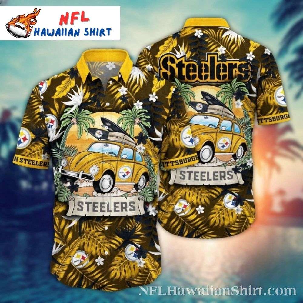 Pittsburgh Steelers Vintage Ride Tropical Aloha Shirt Gift For Sport Music Fans