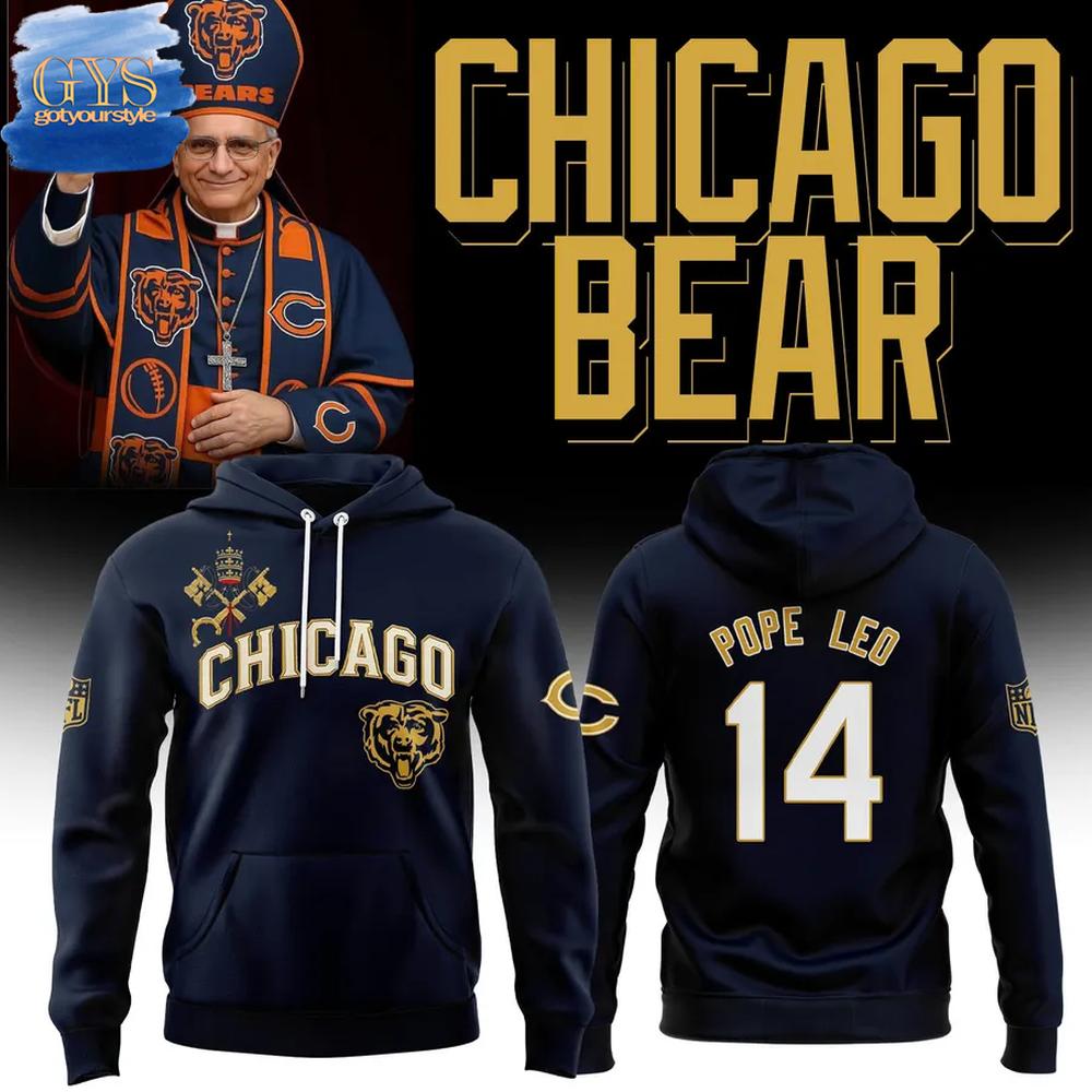 Pope Leo 14 Chicago Bears Limited Edition Hoodie Premium Merchandise