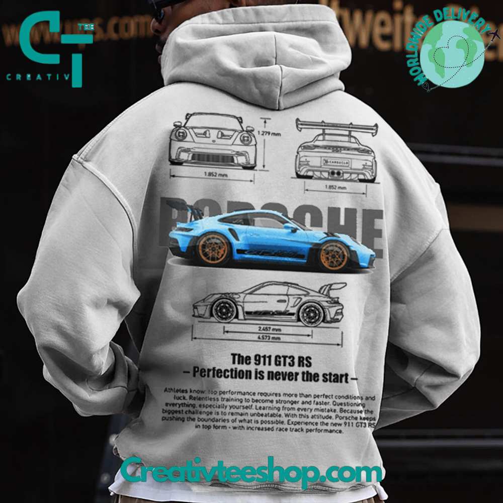 Porsche 911 GT3 RS Car Light Grey Hoodie