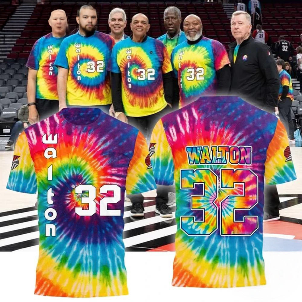 Portland Trail Blazers Bill Walton Tribute Tie Dye Shirt Basketball Fan Gift