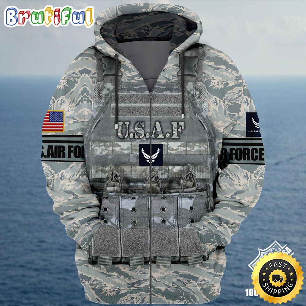 Premium Unique Veteran Zip Hoodie Ultra Soft and Warm Air Force