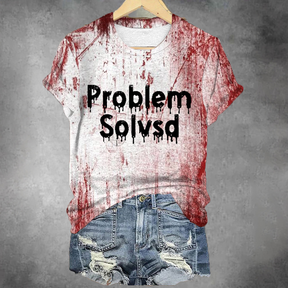 Problem Solved Bloody Halloween Shirt Scary Horror Halloween Clothing