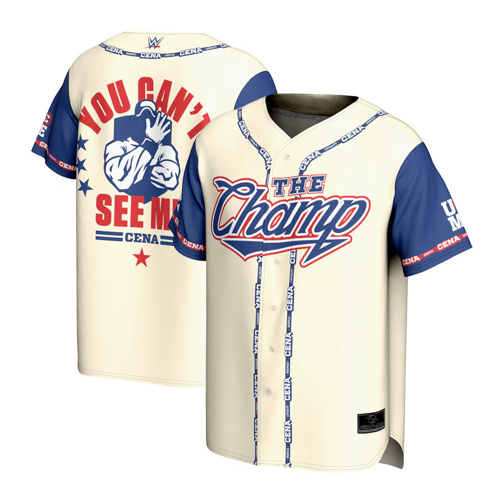 ProSphere Cream John Cena The Champ Baseball Jersey Dad Gifts