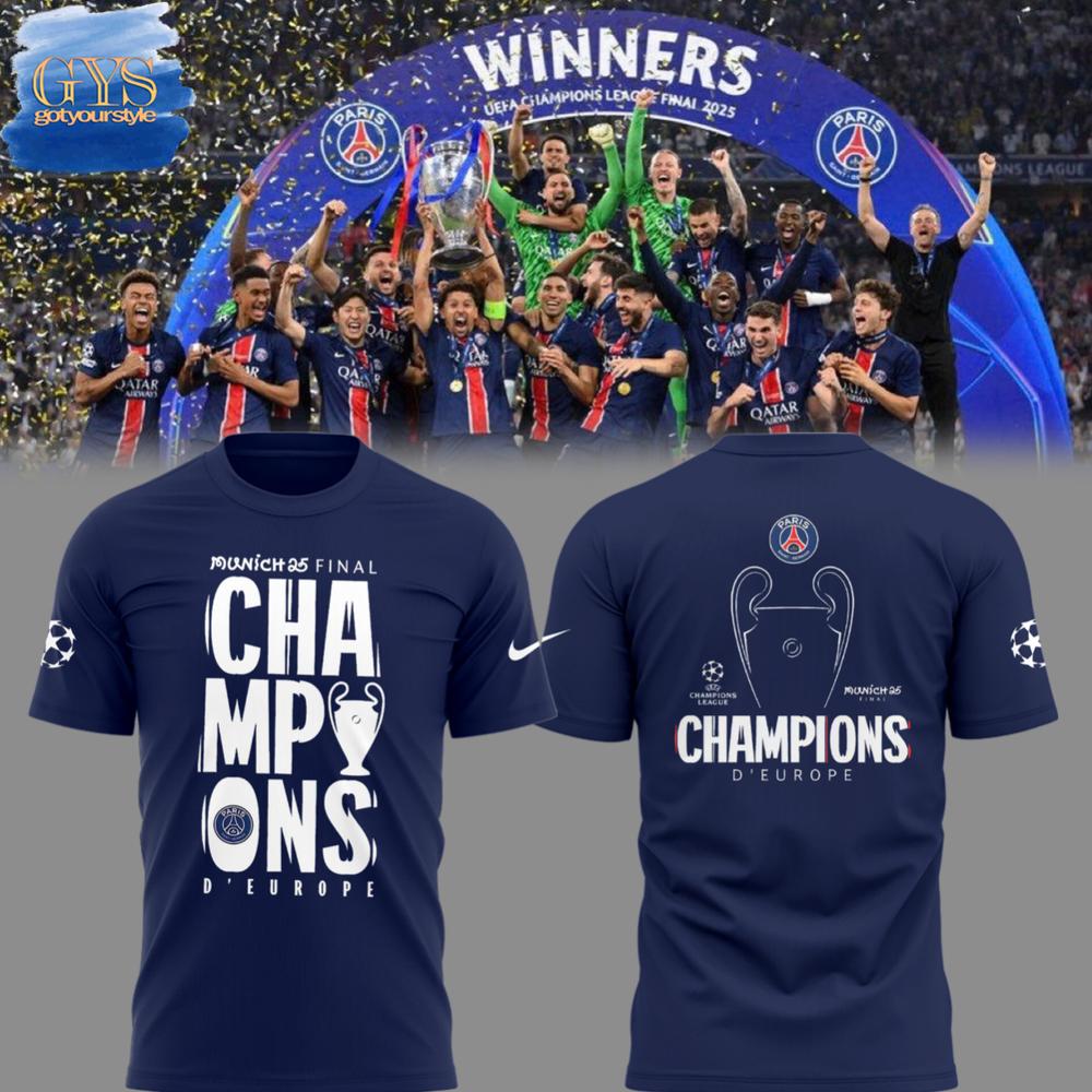 PSG 2025 UEFA Champions League Winners T-Shirt Gift For Sport Music Fans