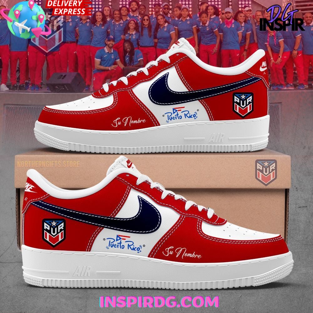 Puerto Rico Basketball Air Force 1 Sneaker - Red