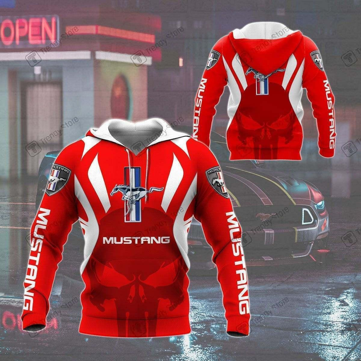 Punisher Ford Mustang Luxury Car 8k190 Fan Gift 3d Zip Hoodie Ii0