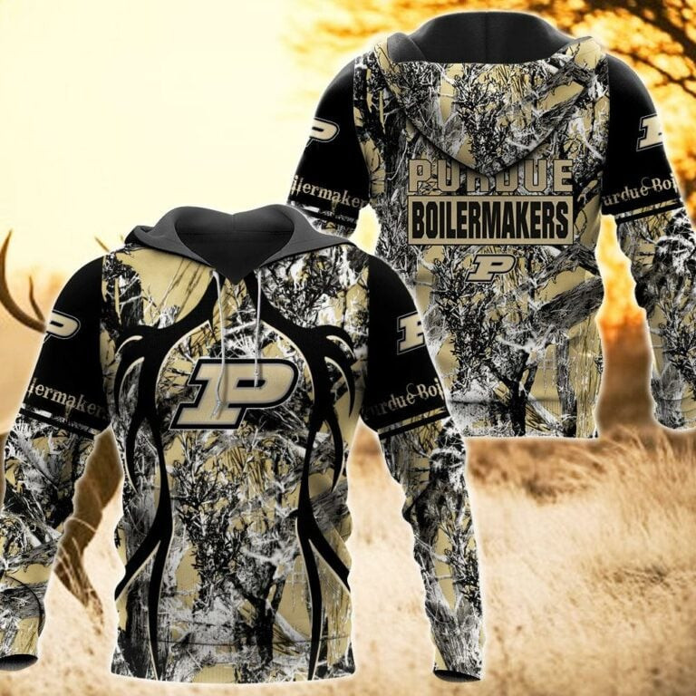 Purdue Boilermakers Camo Hunting 3D printed Sweatshirt Hoodie Zipped Hoodie