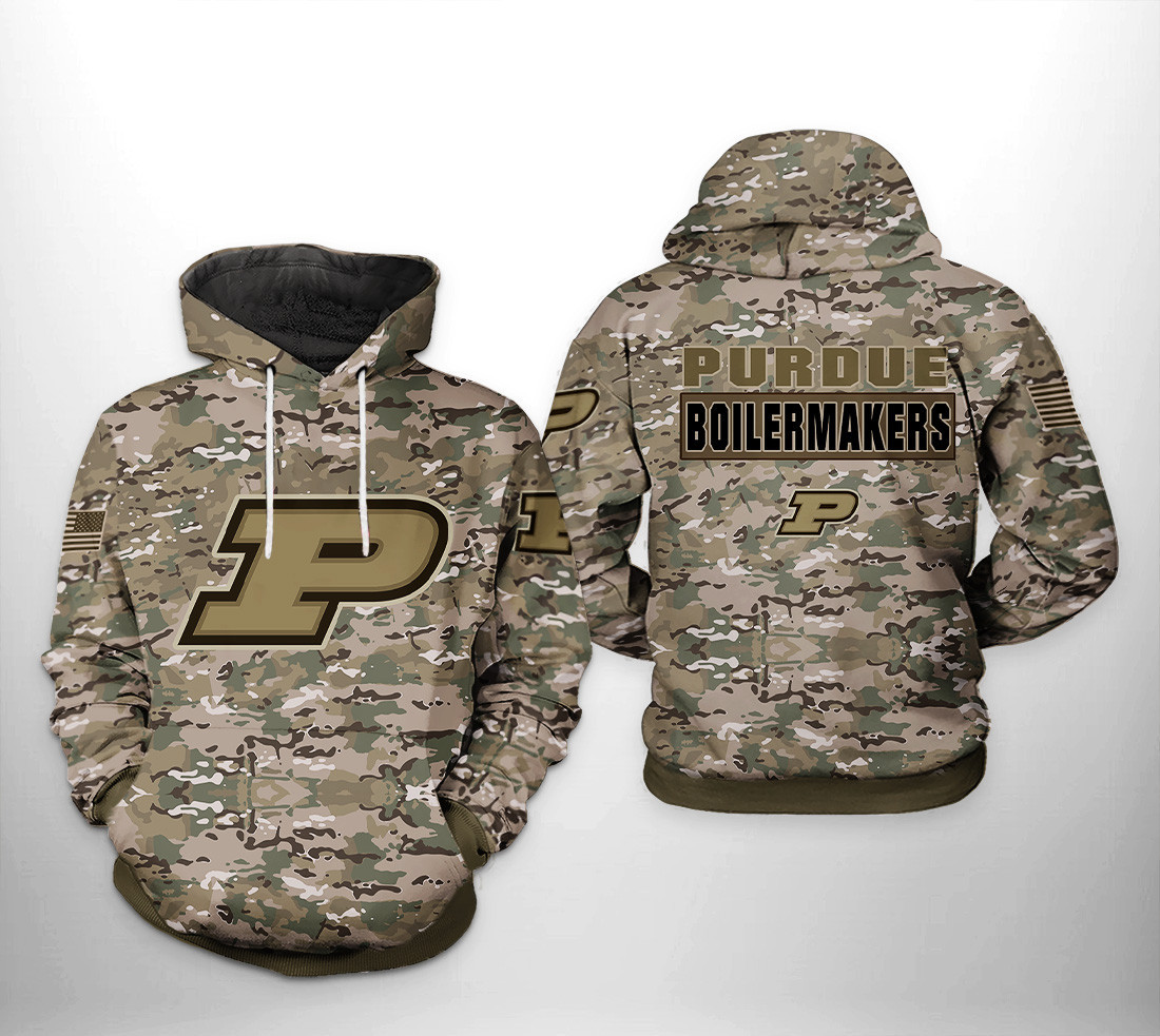 Purdue Boilermakers NCAA Camo Veteran Hoodie  Zip Hoodie