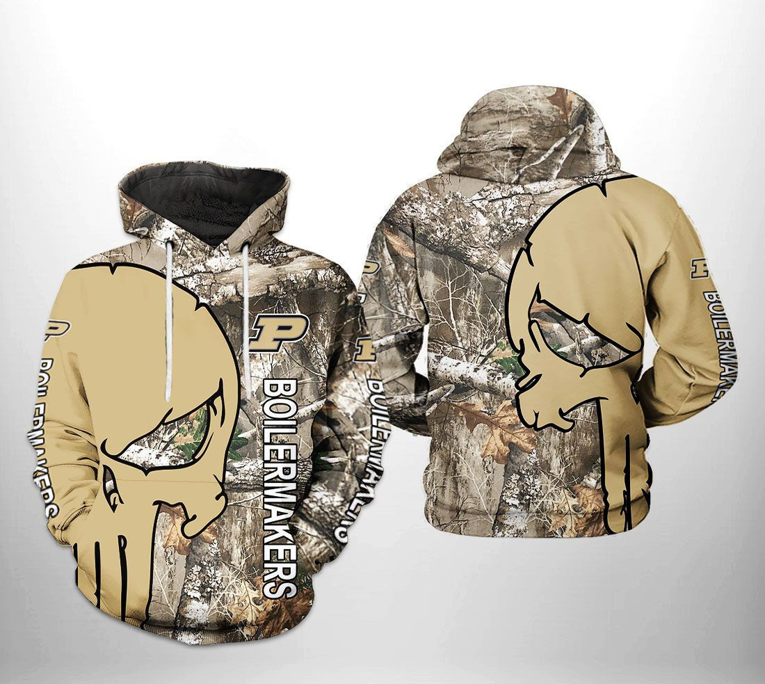 Purdue Boilermakers NCAA Camo Veteran Hunting Hoodie  Zip Hoodie