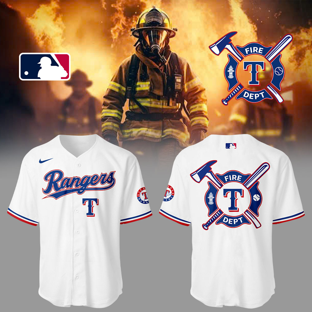 Rangers x Firefighter Appreciation Night Jersey Baseball Mom Gifts