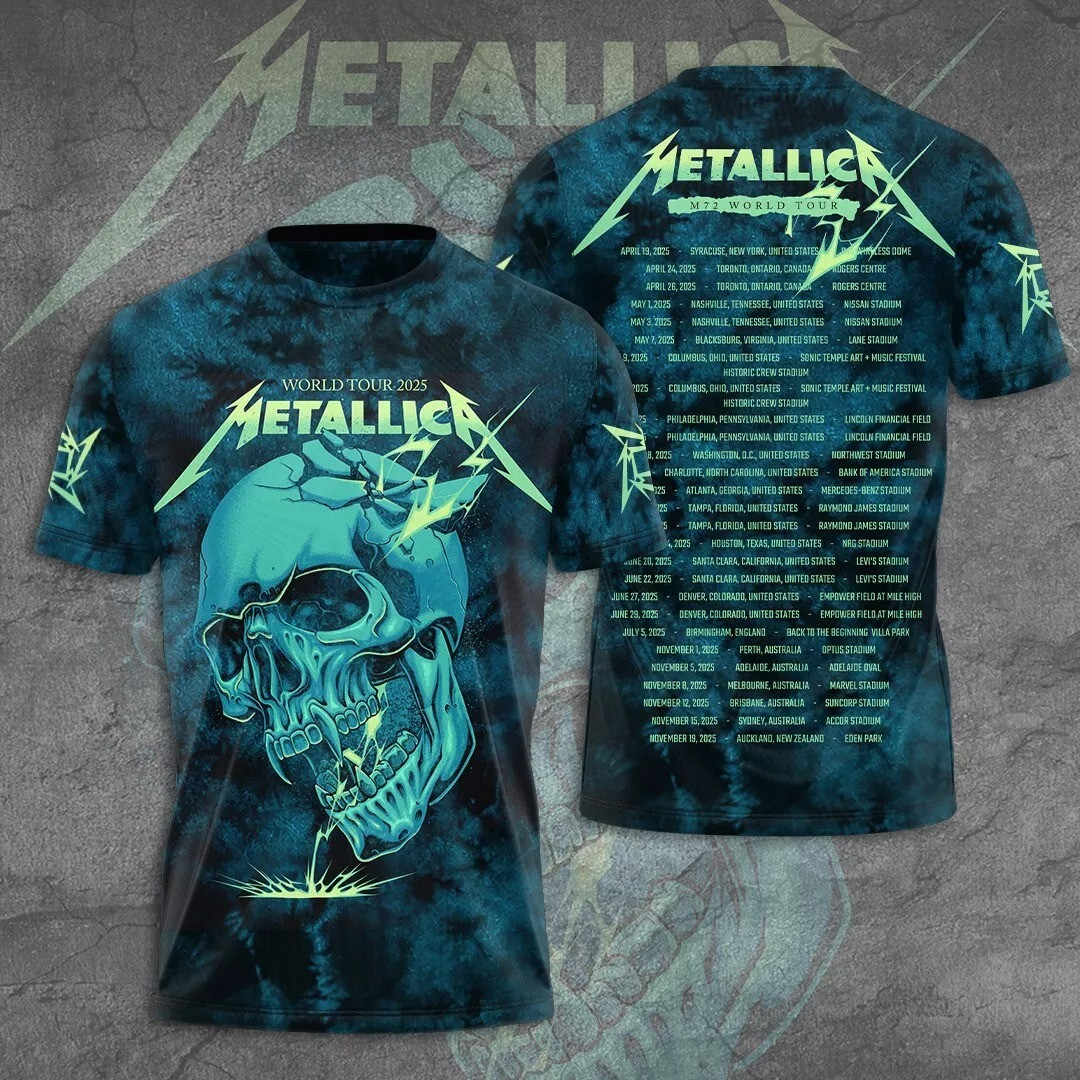RARE Metallica M72 World Tour Date 2025 3D Shirt Gifts For Fan For Concert