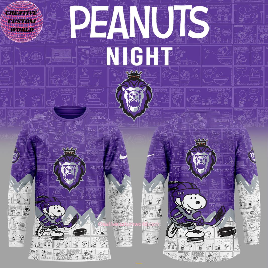 Reading Royals Peanuts Night 2025 75th Anniversary Hockey Jersey