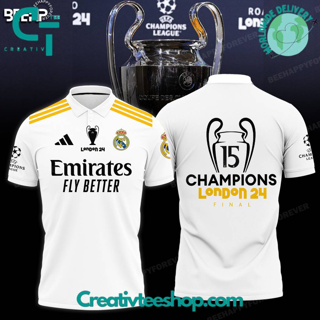 Real Madrid UCL Champions 15 London 24 Final Polo Shirt
