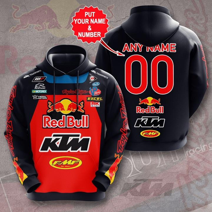 Red Bull Custom Name And Number Hoodie Shirt Hoodie Gift For Sport Music Fans