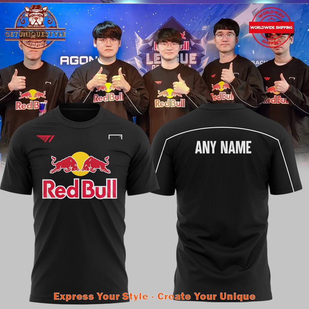 Red Bull League of Its Own T1 Custom Name Limited T-shirt Gift For Sport Music Fans