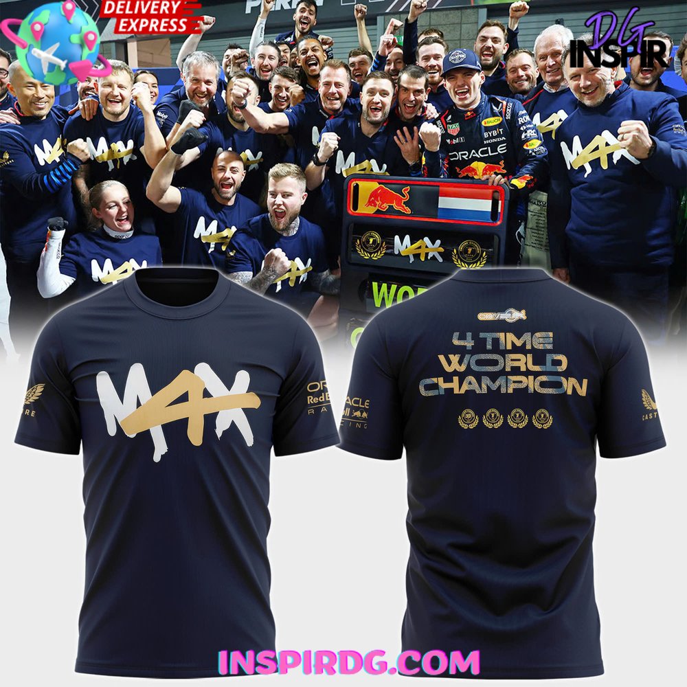 Red Bull Racing World Champion Winner Max Verstappen 2025 T-Shirt Gift For Sport Music Fans