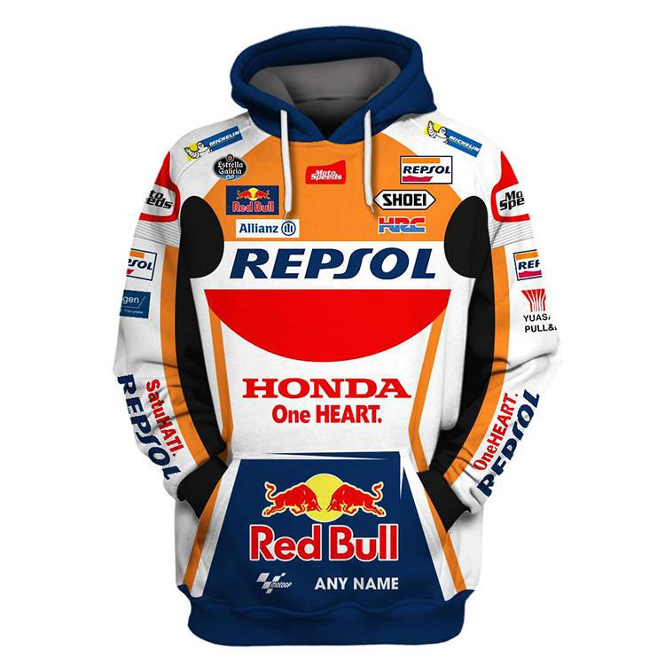 Red Bull Repsol Honda Personalized All Over Print Hoodie, Zip Hoodie 413 Gift For Sport Music Fans