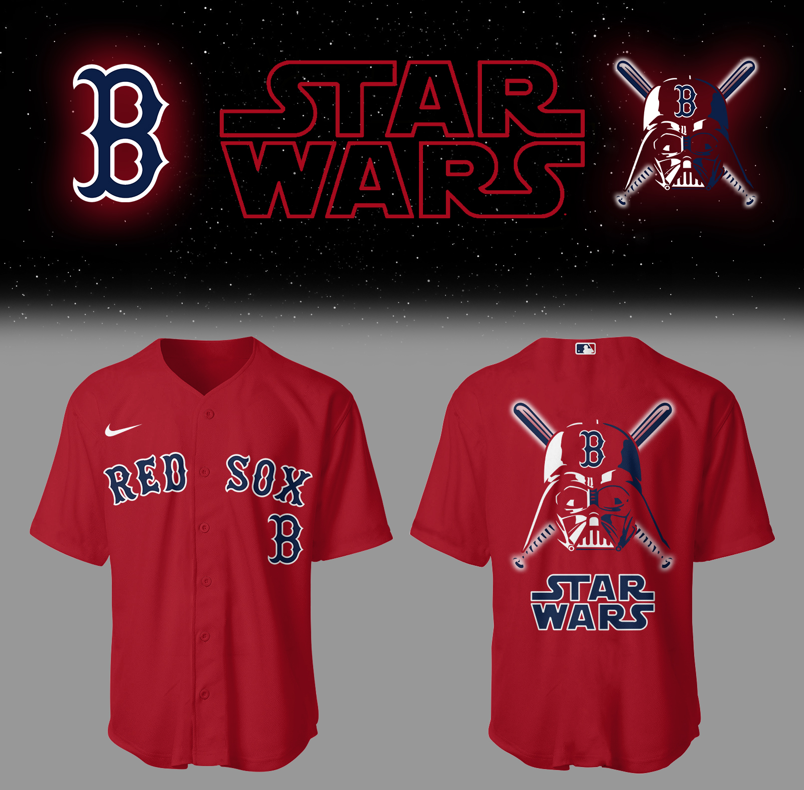 Red Sox Baseball 2025 Red Sox x Star Wars Red Jersey Gifts For Baseball Players Baseball Fan Gifts