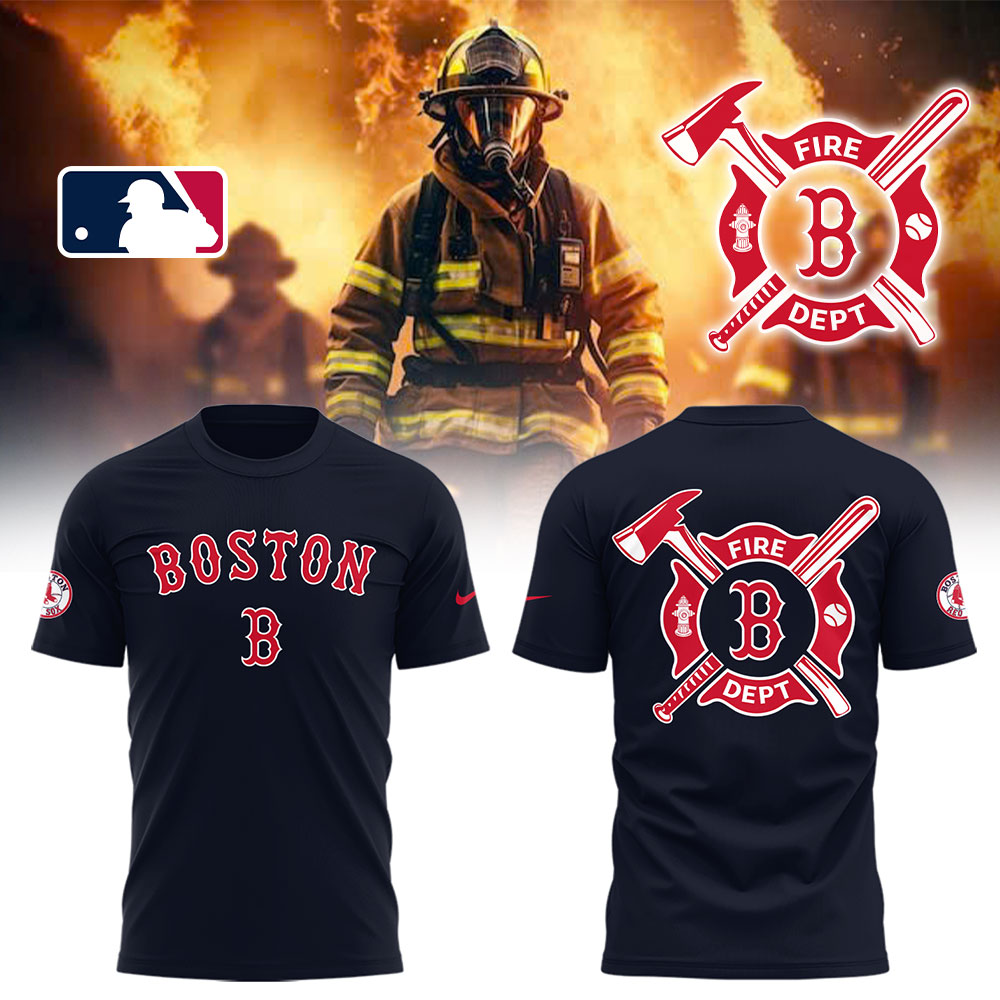 Red Sox x Firefighter Appreciation Night T-Shirt Gift Ideas For Baseball Players