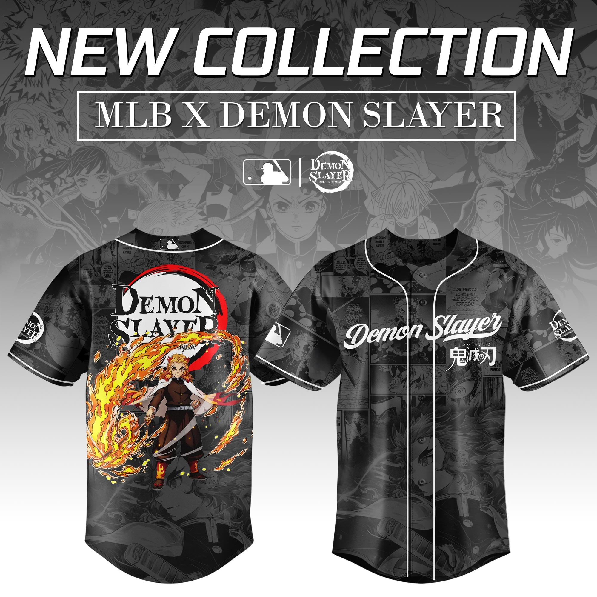 Rengoku Kyojuro Demon Slayer x MLB Baseball Jersey Editions  Demon Slayer Shirt