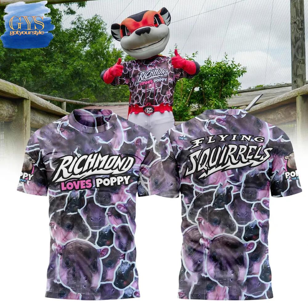 Richmond Flying Squirrels Loves Poppy Limited Edition T-Shirt Gift For Sport Music Fans