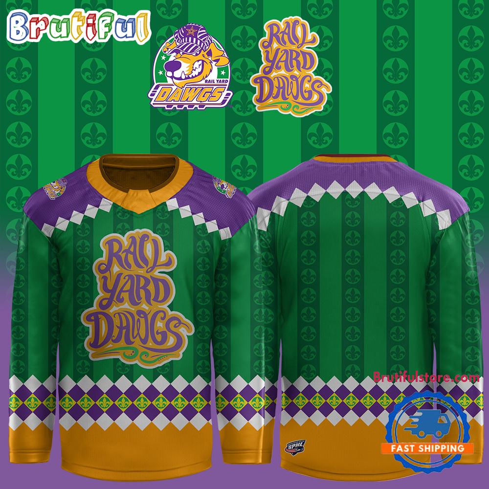 Roanoke Dawgs 2025 Mardi Gras Hockey Jersey