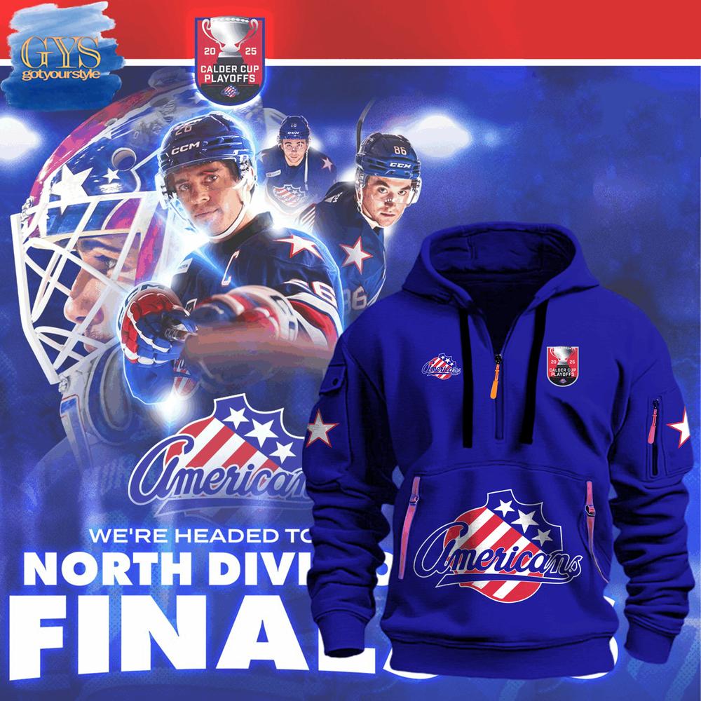 Rochester Americans North Division Finals Quarter Zip Hoodie Premium Merchandise
