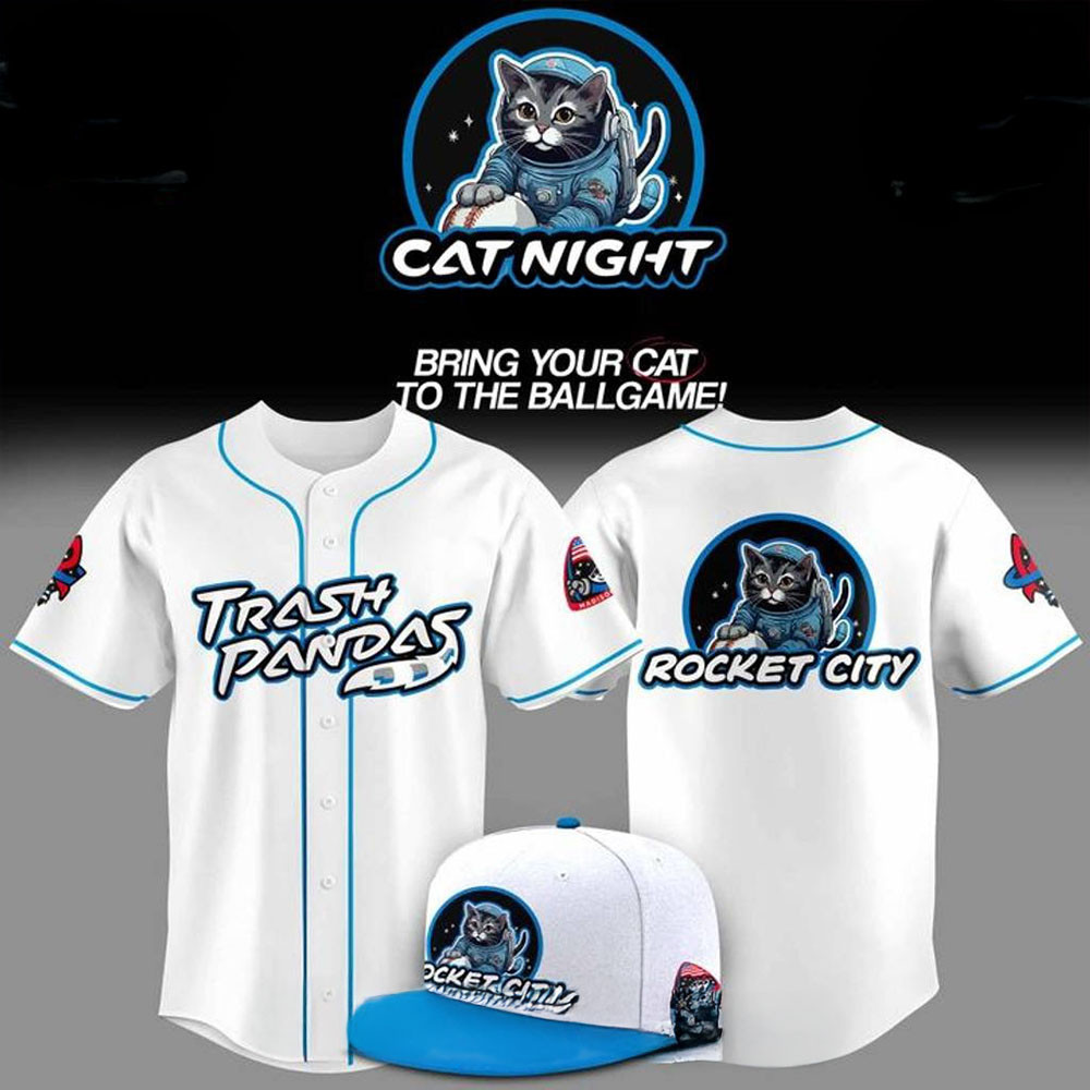 Rocket City Trash Pandas Cat Night Baseball Jersey Best Gift For Cat Lovers
