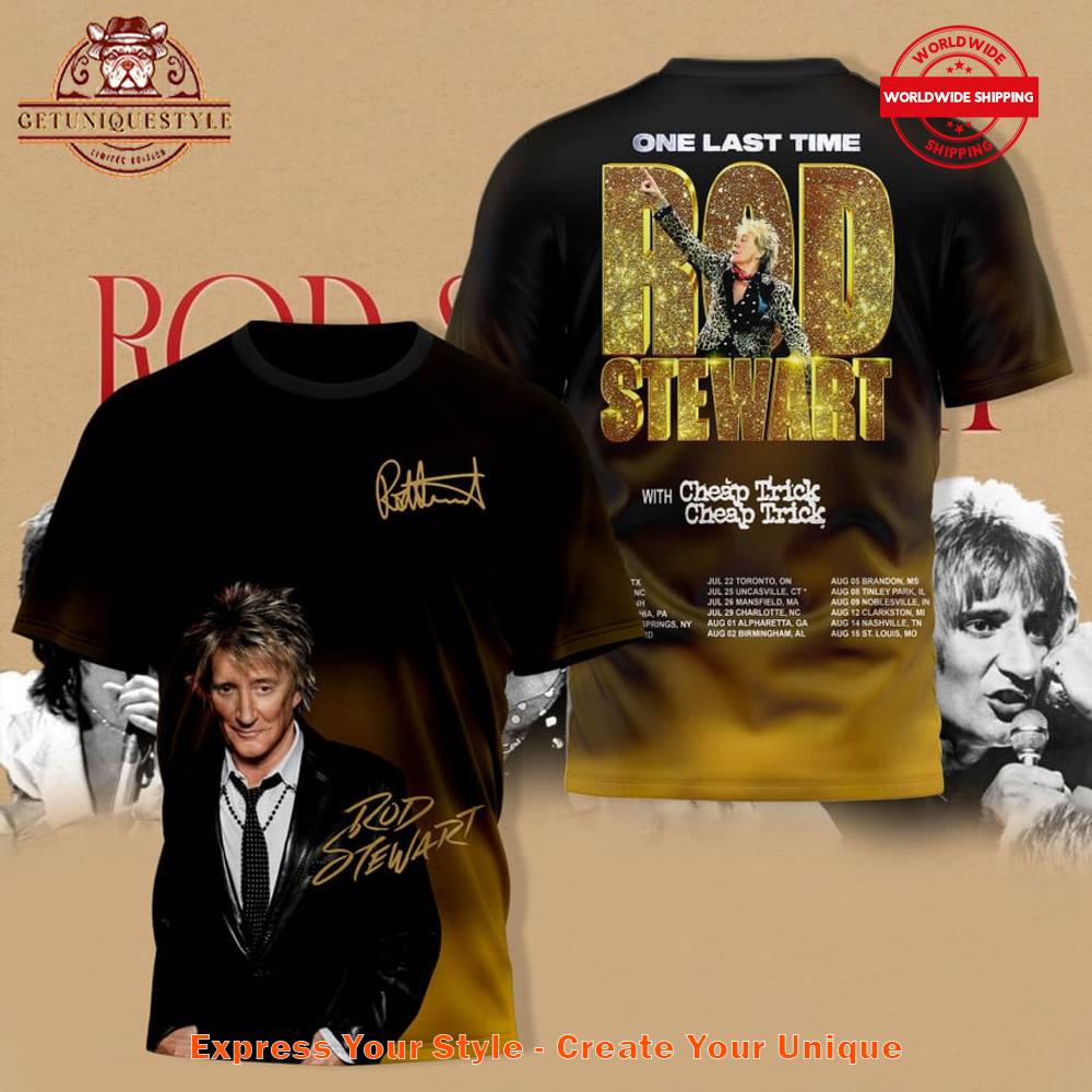 Rod Stewart One Last Time Tour 2025 Limited T-shirt Gift For Sport Music Fans
