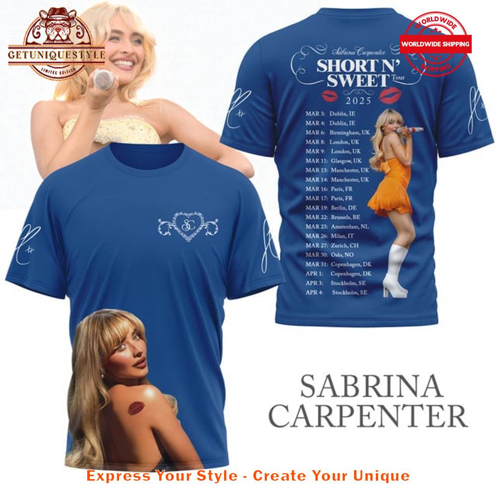 Sabrina Carpenter Short Nâ€™ Sweet Tour 2025 T-Shirt